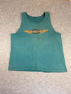 Vintage Harley Davidson Shirt Size XL Blue Mens Tank Top